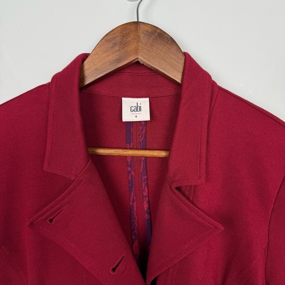 Cabi Outing Ponte Knit Blazer Jacket Rhubarb Red #3175 - Picture 6 of 6
